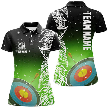 Custom Personalized 3D Target Archery Galaxy Pattern Women's Polo Shirts S-5XL