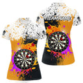 Custom Dart Board Black Yellow Grunge Women's Polo Shirts S-5XL