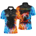 Personalized Billiard Fire and Water 3D 8 Ball Pool Men's Polo Shirt S-5XL