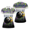 Custom Black Yellow Billiard 8 Ball 9 Ball Pool Women's Polo Shirts S-5XL