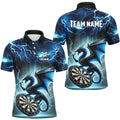 Lightning Thunder Dragon Custom Blue Darts Men's Polo Shirt S-5XL