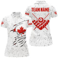 Custom 8 Ball Pool Canadian Flag Billiard Design Women's Polo Shirts S-5XL