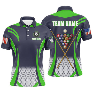 Personalized Green 8 Ball Pool Billiard Polo Shirt Men's Polo Shirt S-5XL