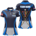 Custom Blue 8 Ball Billiard Best Team Shirts Women's Polo Shirts S-5XL