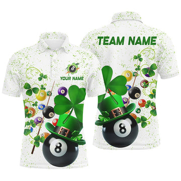 Luckiest Shamrock Billiard Polo Shirt Custom St Patrick's Day Men's Polo Shirt S-5XL