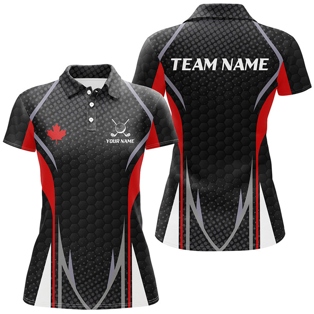 Custom Golf Canada Flag Patriotic Golf Tops For Women's Polo Shirts S-5XL