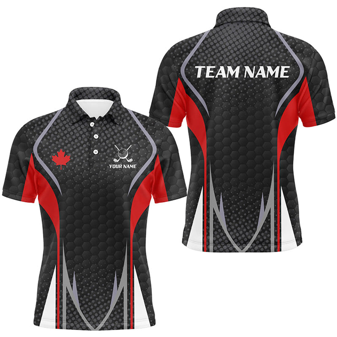 Custom Golf Shirt with Canada Flag Patriotic Design Men's Polo Shirt S-5XL