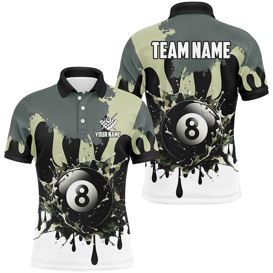 Personalized 8 Ball Pool Gifts For Team Billiard Lovers Men's Polo Shirt S-5XL