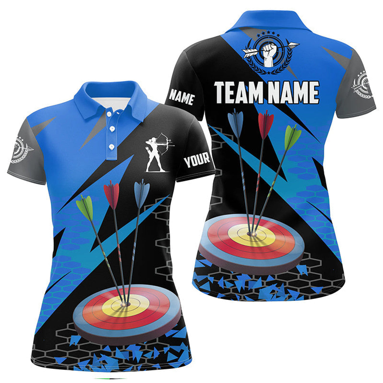 Custom Archery Arrows 3D Hunting Bow Archery Shirts Women's Polo Shirts S-5XL