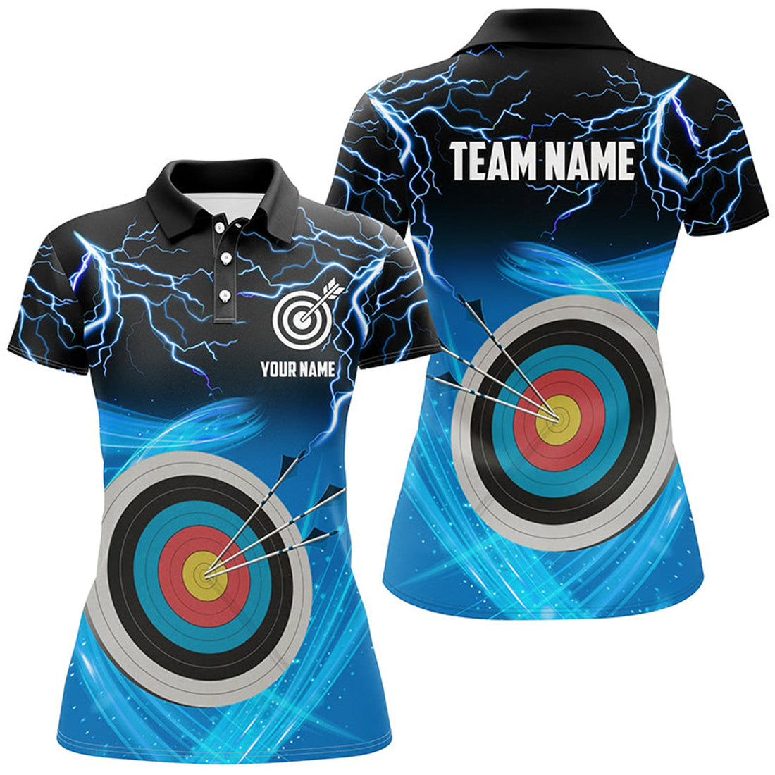 Custom Archery 3D Target Thunder Lightning for Best Women's Polo Shirts S-5XL
