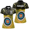 Custom Archery 3D Target Thunder Lightning Yellow Women's Polo Shirts S-5XL