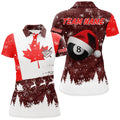 Custom Funny Christmas Canadian Flag Billiard Pool Patriot Women's Polo Shirts S-5XL