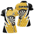 Custom Personalized Black Yellow Darts Team Shirts For Women's Polo Shirts S-5XL