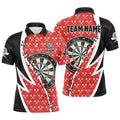 Custom Black Red Darts Team Jersey Personalized Men's Polo Shirt S-5XL