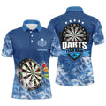 Custom Blue 3D Dartboard Smoke Darts Men's Polo Shirt S-5XL