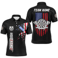 Custom Patriotic Darts Jersey with Retro American Flag Men's Polo Shirt S-5XL