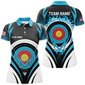 Custom Blue Flaming Archery Target Design Uniform Shirts Women's Polo Shirts S-5XL