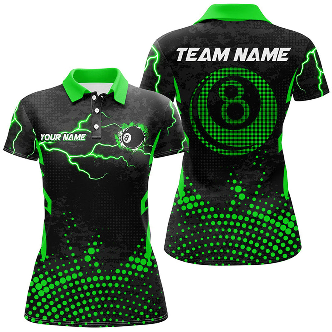 Custom Personalized 8 Ball Billiard Apparel Clothing Women's Polo Shirts S-5XL