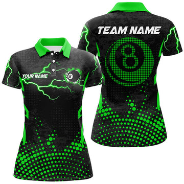 Custom Personalized 8 Ball Billiard Apparel Clothing Women's Polo Shirts S-5XL
