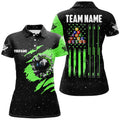 Customized Grunge American Flag 8 Ball Pool Women's Polo Shirts S-5XL