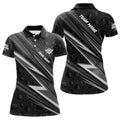 Custom Name Black and White Billiard Pool Team Shirt for Women's Polo Shirts S-5XL
