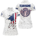 Custom Grunge US Archery Patriotic American Flag Women's Polo Shirts S-5XL
