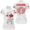 Custom Personalized Grunge Canadian Flag Archery Women's Polo Shirts S-5XL