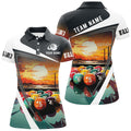 Custom Colorful Billiard Sunset Painting Personalized Women's Polo Shirts S-5XL