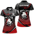 Custom Funny 8 Ball Pool Red Billiard Women's Polo Shirts S-5XL