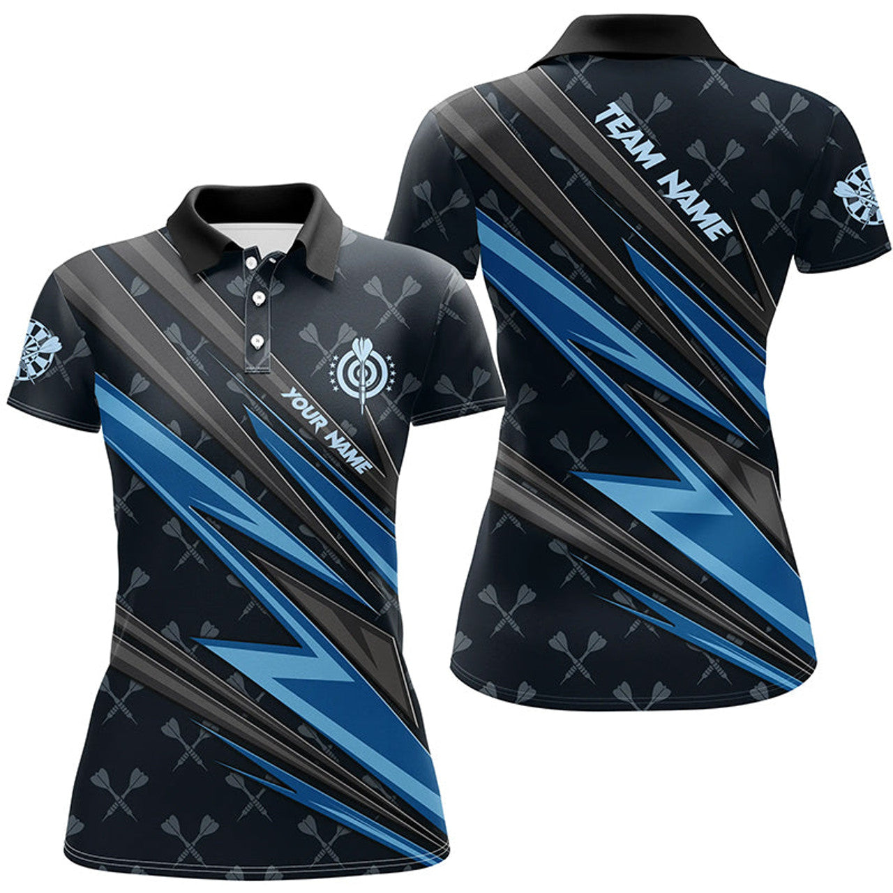 Custom Personalized Blue Darts for Women League Shirts Women's Polo Shirts S-5XL