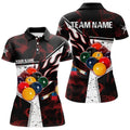 Custom Personalized Red Smoke Billiard 3D Pool Player Women's Polo Shirts S-5XL