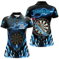Custom Personalized Blue Icy Dartboard Darts Team League Women's Polo Shirts S-5XL