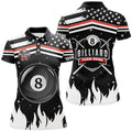Custom Name Patriotic US Flag 8 Ball Pool Billiard Shirt Women's Polo Shirts S-5XL