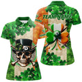 Custom St Patrick's Day Funny Skull Shamrock Darts Women's Polo Shirts S-5XL
