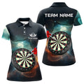 Custom Galaxy Darts Board Universe Design for Team Women's Polo Shirts S-5XL