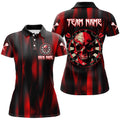 Custom Red Skull Darts Board Team League Uniform Women's Polo Shirts S-5XL