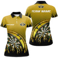 Custom Yellow Darts Flame for Team Players Women's Polo Shirts S-5XL