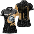 Custom Retro American Flag Golf Polo Shirts for Women Women's Polo Shirts S-5XL