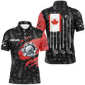 Custom Retro Canada Flag Crack Golf Shirt Patriotic Men's Polo Shirt S-5XL