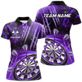 Custom 3D Glitter Dart Team League Shirts Unique Design Women's Polo Shirts S-5XL