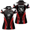 Custom Name Red Billiard Team Sports Style Shirts Women's Polo Shirts S-5XL