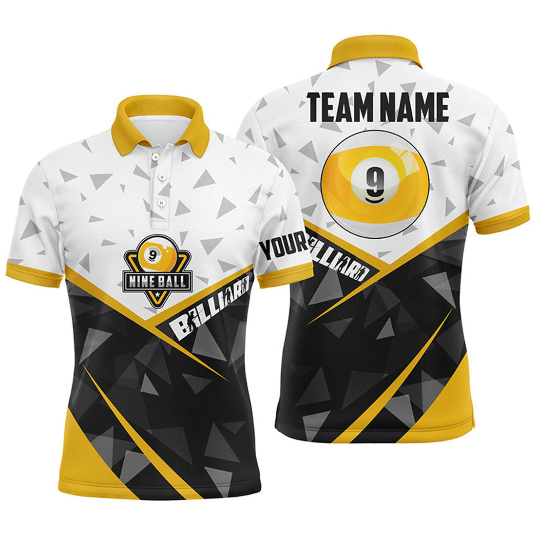 9 Ball Pool Billiard Jerseys Custom Men's Polo Shirt S-5XL