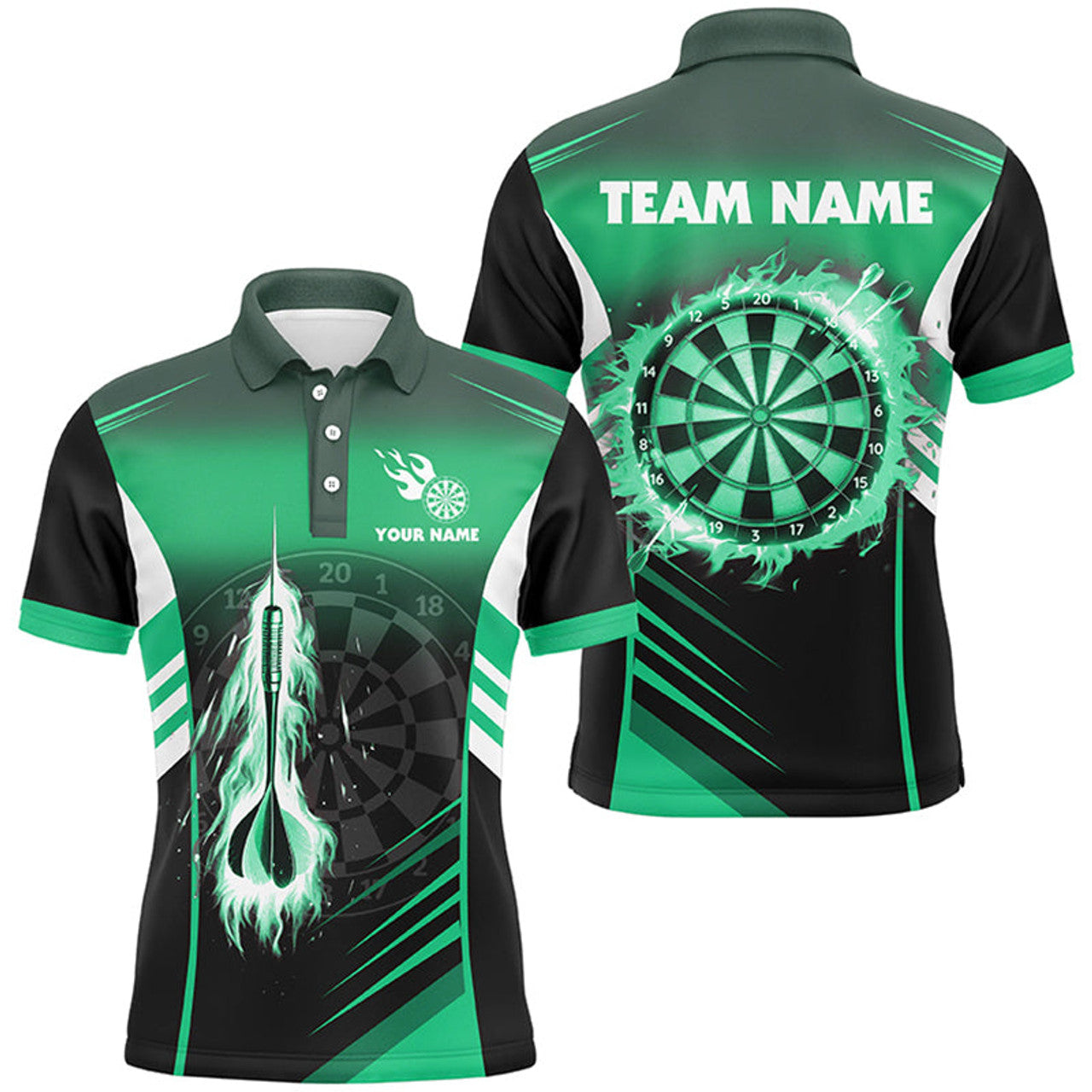 Personalized Fire Arrow Dart Polo Shirt for Men Custom Flame S-5XL