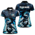 Custom Lightning Thunder Dragon 8 Ball Pool Billiard League Women's Polo Shirts S-5XL
