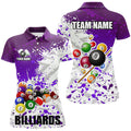 Custom Purple Billiard Paint Splash 3D Attire for Women Women's Polo Shirts S-5XL