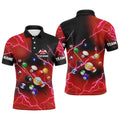 Custom Name Billiard Balls Thunder Lightning Red Men's Polo Shirt S-5XL