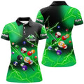 Custom Billiard Balls Thunder Lightning Green 3D Polo Women's Polo Shirts S-5XL