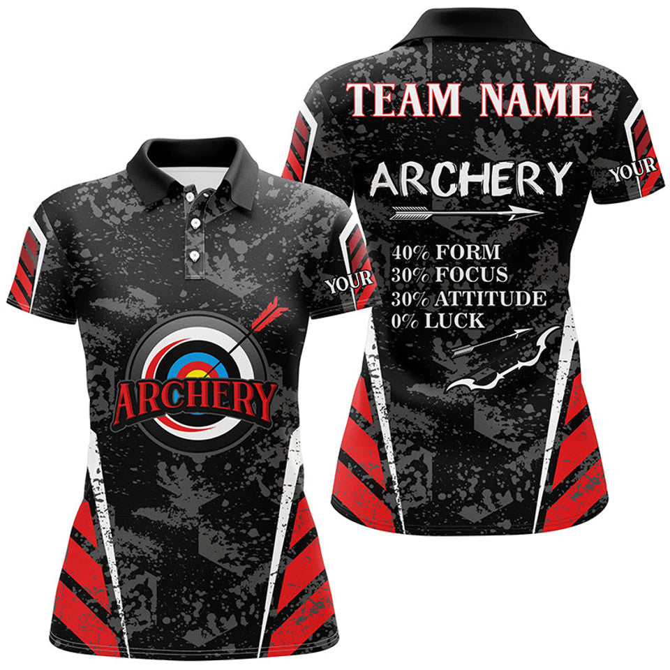 Custom Name Archery Target Vintage 3D Shirt Women's Polo Shirts S-5XL