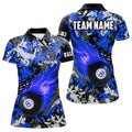 Custom Personalized 8 Ball Pool Billiard Fire Flame Women's Polo Shirts S-5XL