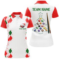 Custom Funny Christmas Billiard Shirt Gift for Player Women's Polo Shirts S-5XL